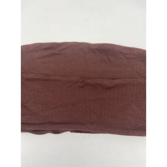 Naked Wardrobe Tube Top Women Sz Large Brown Ribbed Stretch Sleeveless - Picture 4 of 10